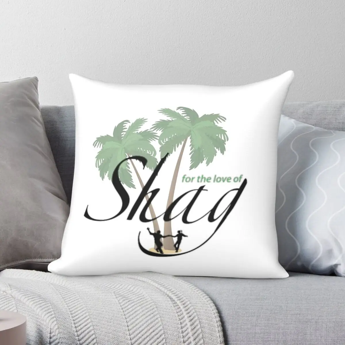 Love Carolina Shag Pillowcase Polyester Linen Velvet Creative Zip Decorative Car Cushion Cover