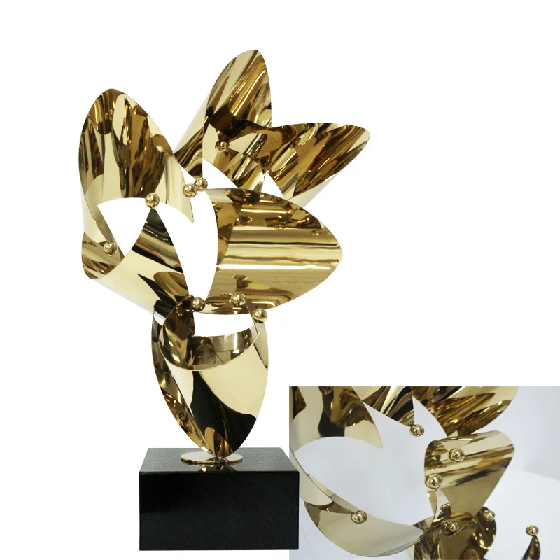 Unikatowa rzeźba ze stali nierdzewnej Nowoczesna metalowa abstrakcyjna rzeźba Metalowa rzeźba na blat do dekoracji wnętrz