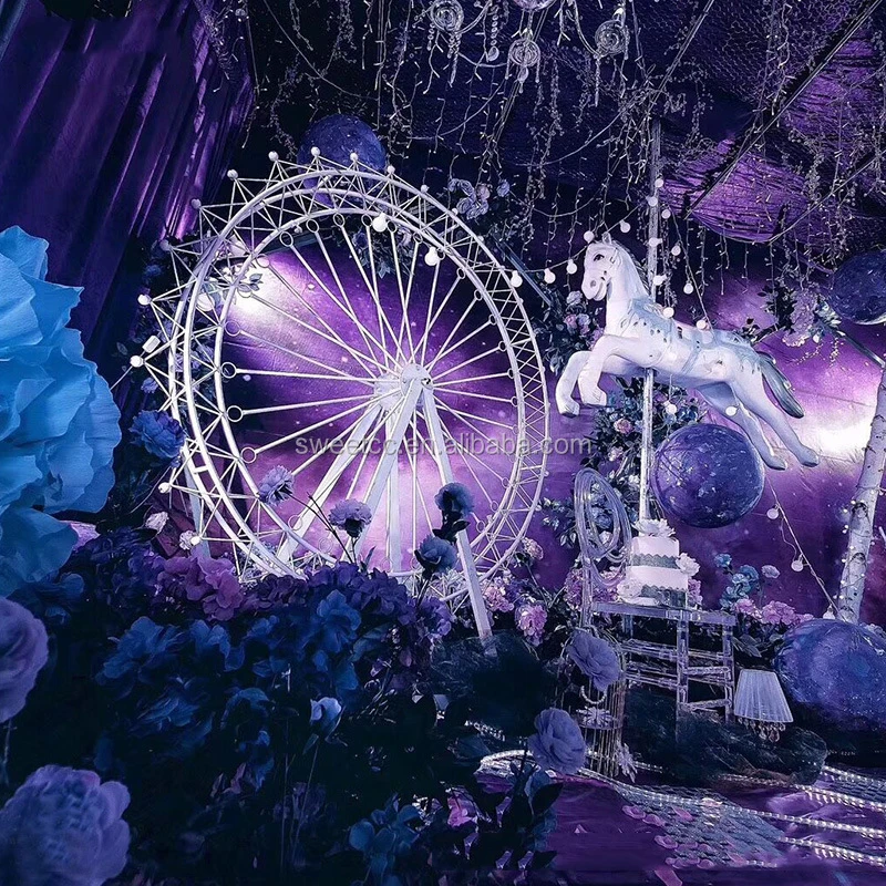 

2020 New Product Ferris Wheel Metal Backdrop Stand Decoration for Wedding