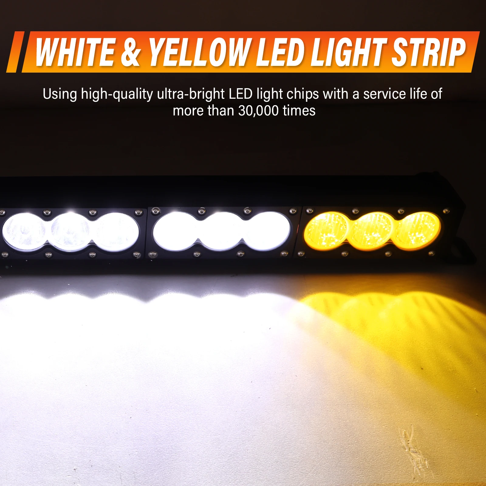 6-54 inch 30-300W LED Bar 4x4 with 12v Wire Harness Kit, LED Light Bar for Offroad Vehicles Trucks ATV, Amber White Fog Light