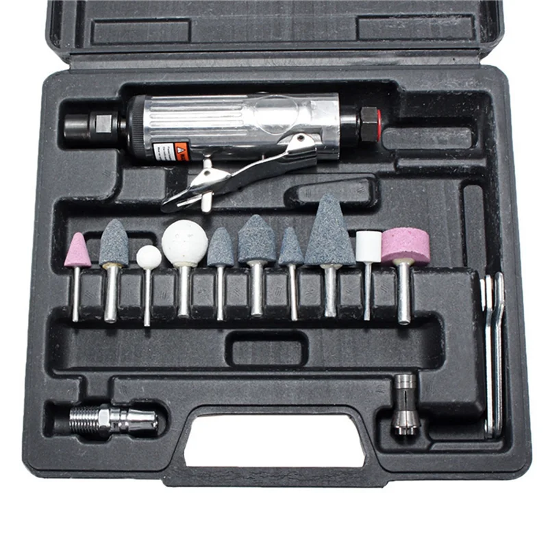 A19Q-1/4インチ 車用エアコンプレッサー 90Psi グラインダーマシン タイヤロータリーストーンツールキット 高速研磨空気圧ツール