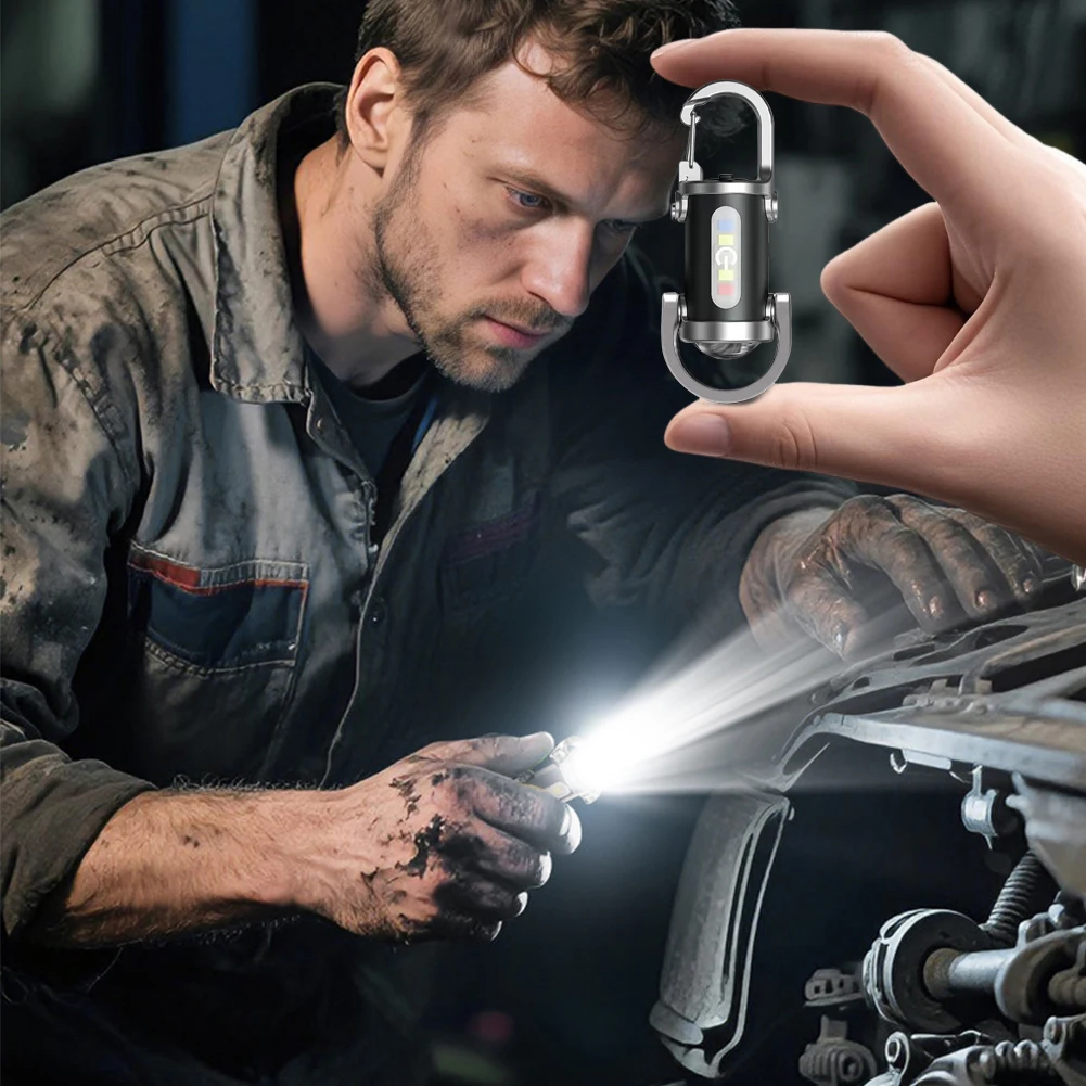 1200LM Super Bright Mini Keyring Torch LED Rechargeable Waterproof Mini LED Torch for Outdoor Camping