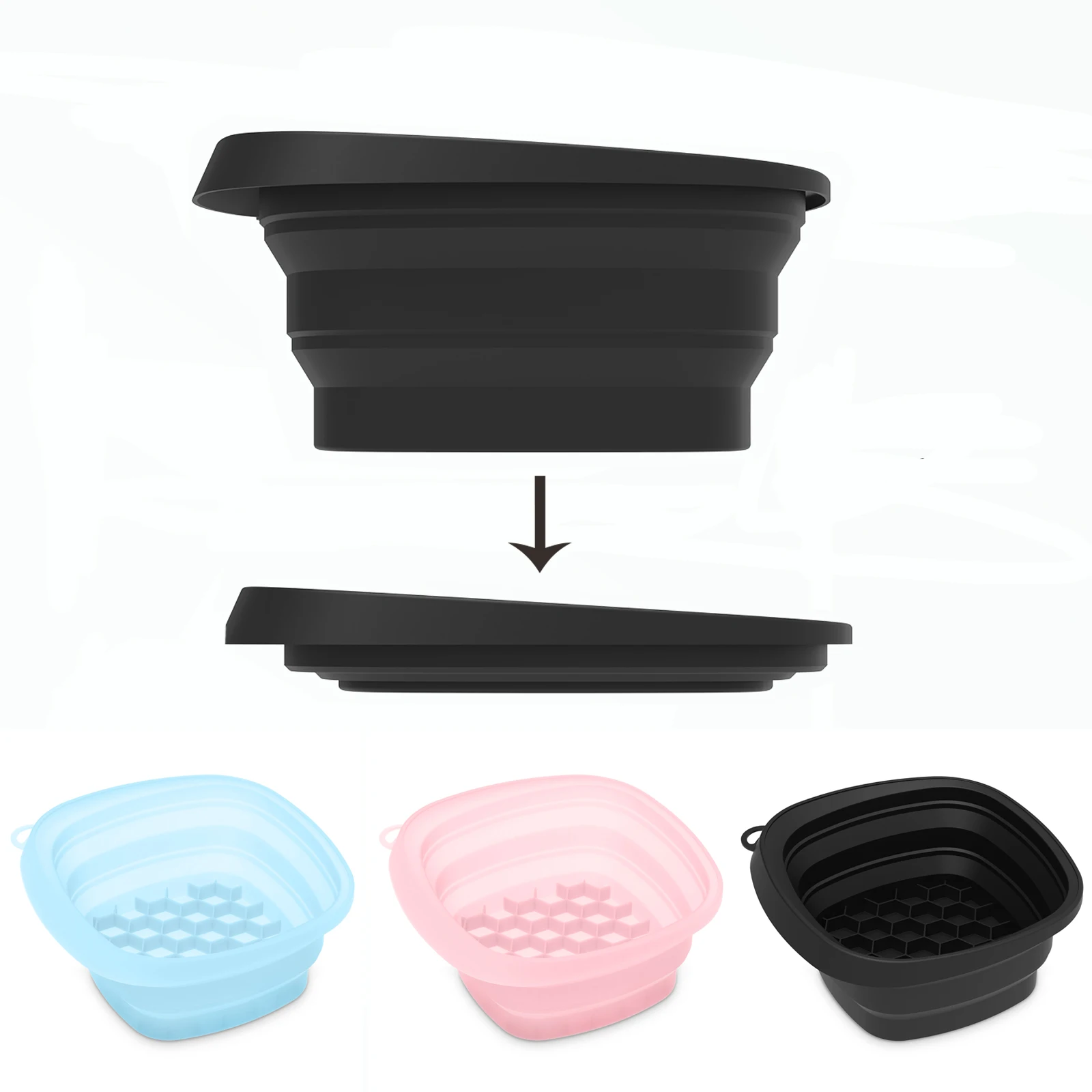 

Силиконовая чаша для льда для лица, складная ванна для льда, умывальник для лица со встроенным подносом, охлаждающий умывальник для лица для дома, путешествий