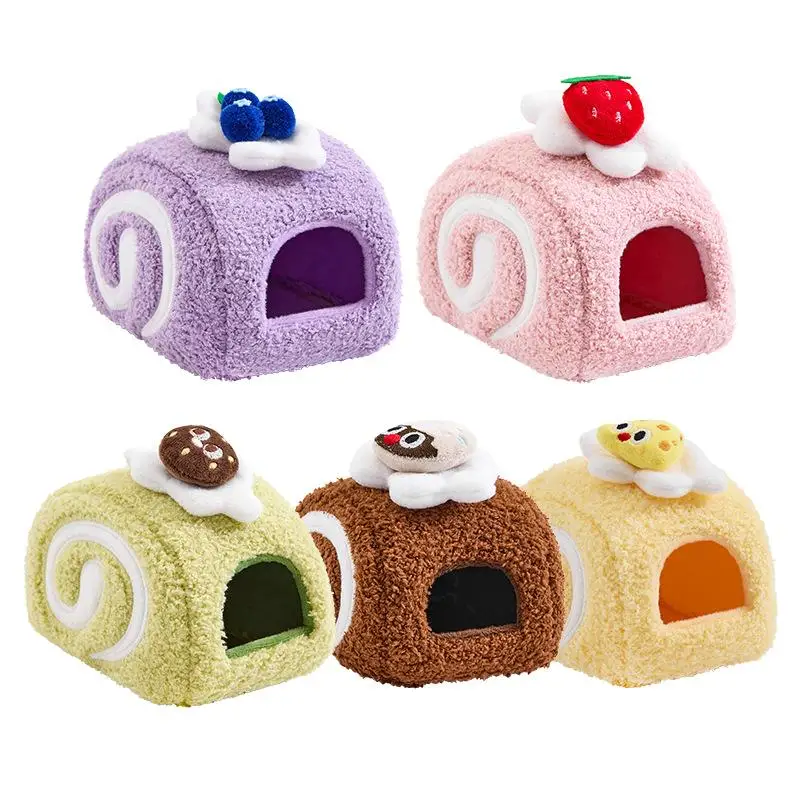 Simpatici dessert Torta Peluche Casa per criceti Gabbia per piccoli animali Forniture paesaggistiche Casa per topi Piccolo nido per animali domestici Giocattolo per animali domestici Nascondere la casa