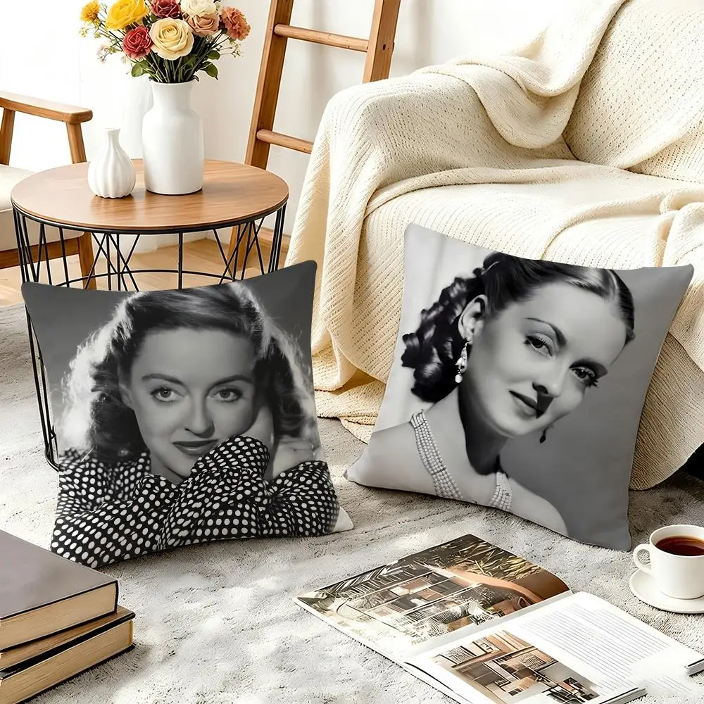 Singer B-Bette Davis Cushion Cover Plush Fabric Soft Double Sided Print Home Sofa High Quality Cushion Cover Throw