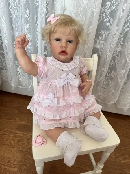 

FBBD Custom Made By ShanShan 22inch Reborn Baby Penny With Hand-Rooted Hair Already Finished Doll With Cute Dress