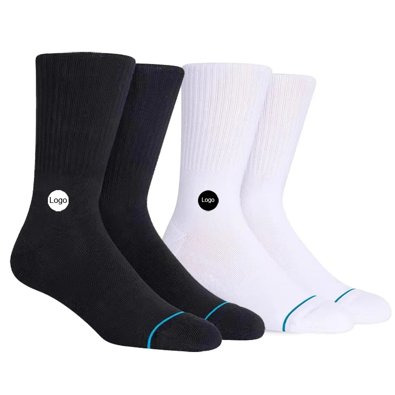 

5pairs/pack Custom Embroidery logo Towel Bottoms Socks For Swimwear business hiking fitness sports basketball cycling