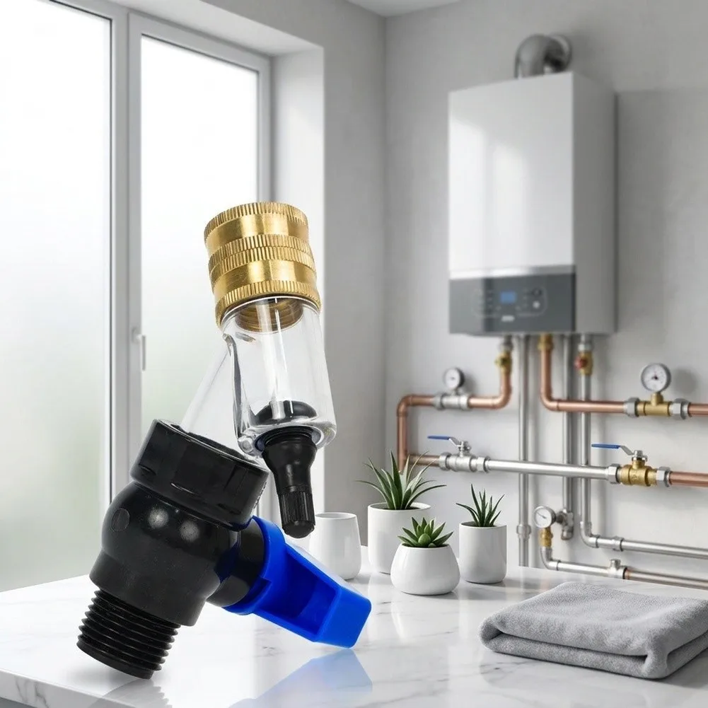 Water Heater Flushing Tool With Observation Window Sediment Removal Kit For Tank Maintenance Connects To Garden Hose Air Pump