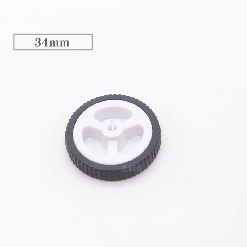 D-Shaped Hole Plastic Rubber Wheel 34mm/43mm D3mm Hole N20 Reducer Motor Special Tire Wheel