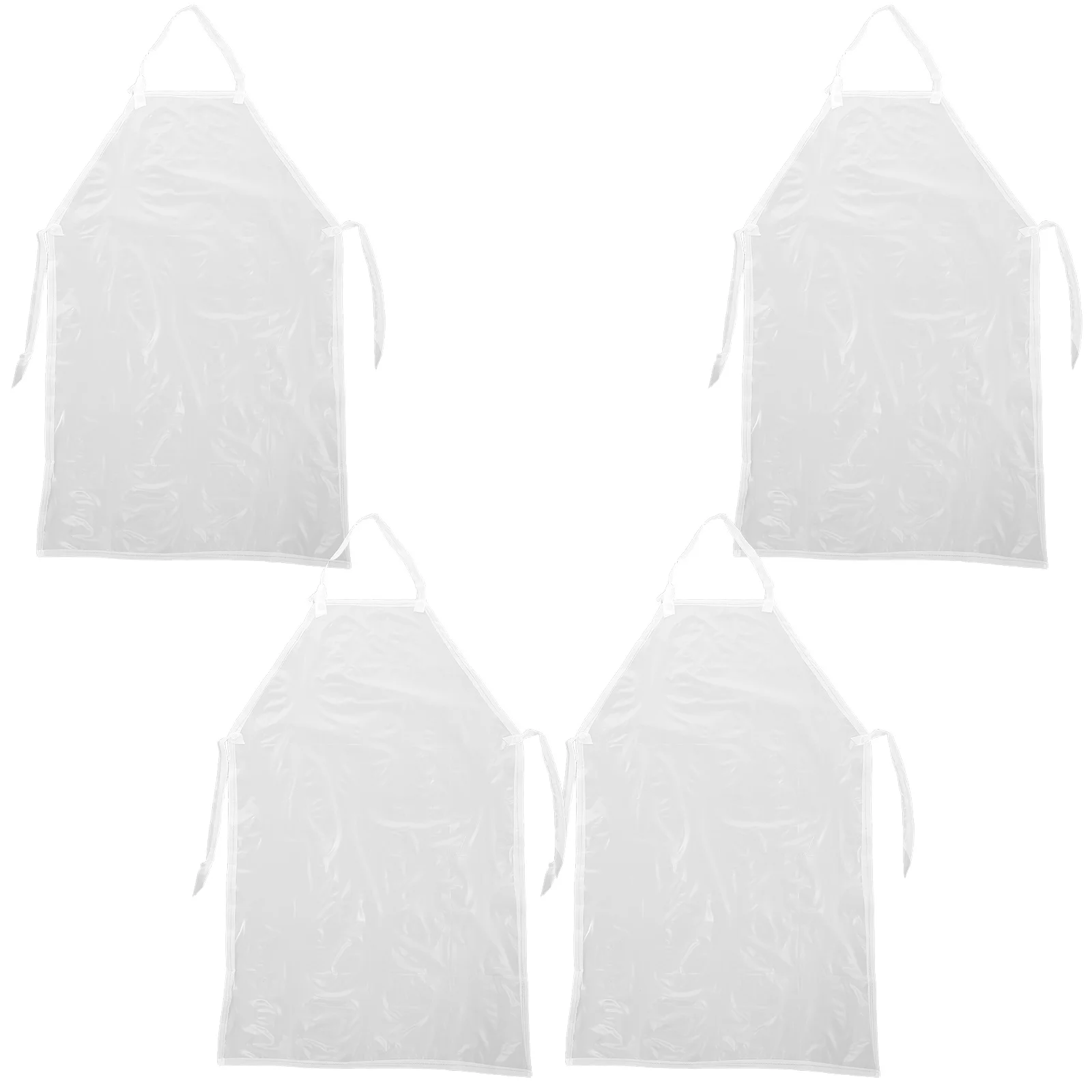 

4pcs Waterproof Cooking Apron Pvc Long Kitchen Apron For Men Women Oil Resistant Adjustable Bbq Dishwashing Gardening Pet