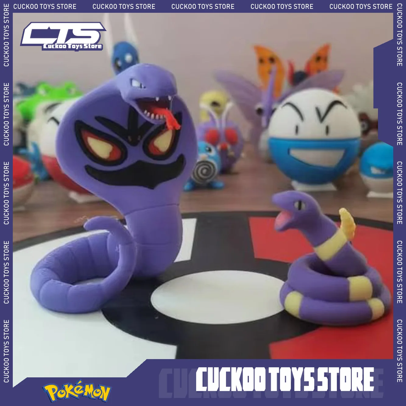 Cartoon Pokemon Anime Figures Arbok Ekans Proportion World 1:20 Diy 3D Printing Kawaii Character Desktop Model Kids Toys Gifts