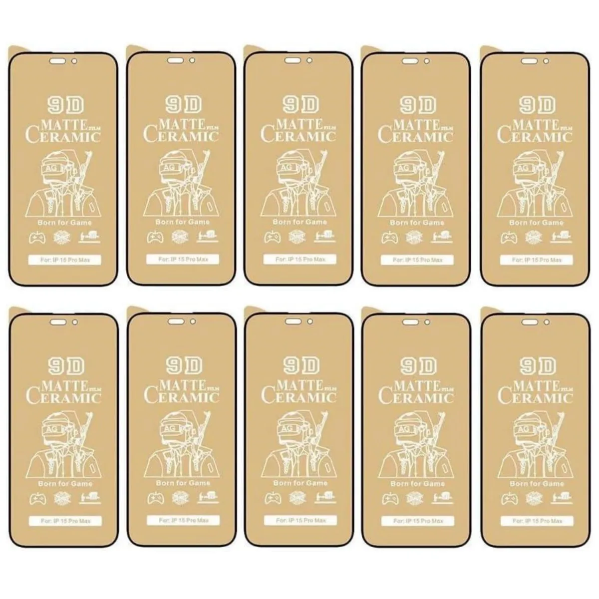 

100 шт. 9D керамическая пленка, матовая защитная пленка для экрана, матовая HD полное покрытие для iPhone 16 15 14 Pro Max 14 Plus 13 Mini 12 11 XS XR X