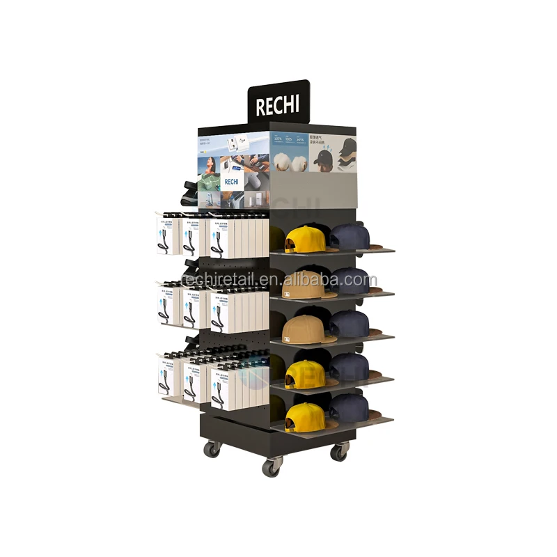 

RECHI Factory Custom Acrylic Rotating Showcase Sunglasses Eyeglasses Display Cabinet Shoes/Hats/Digital Accessories Stand