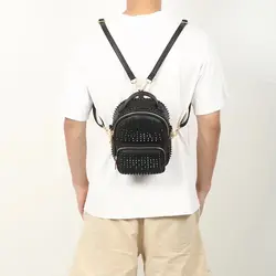 Gotische stijlvolle klinknagelrugzak handtas Punk stijlvol met 3-pocket mini-rugzak voor meisjes