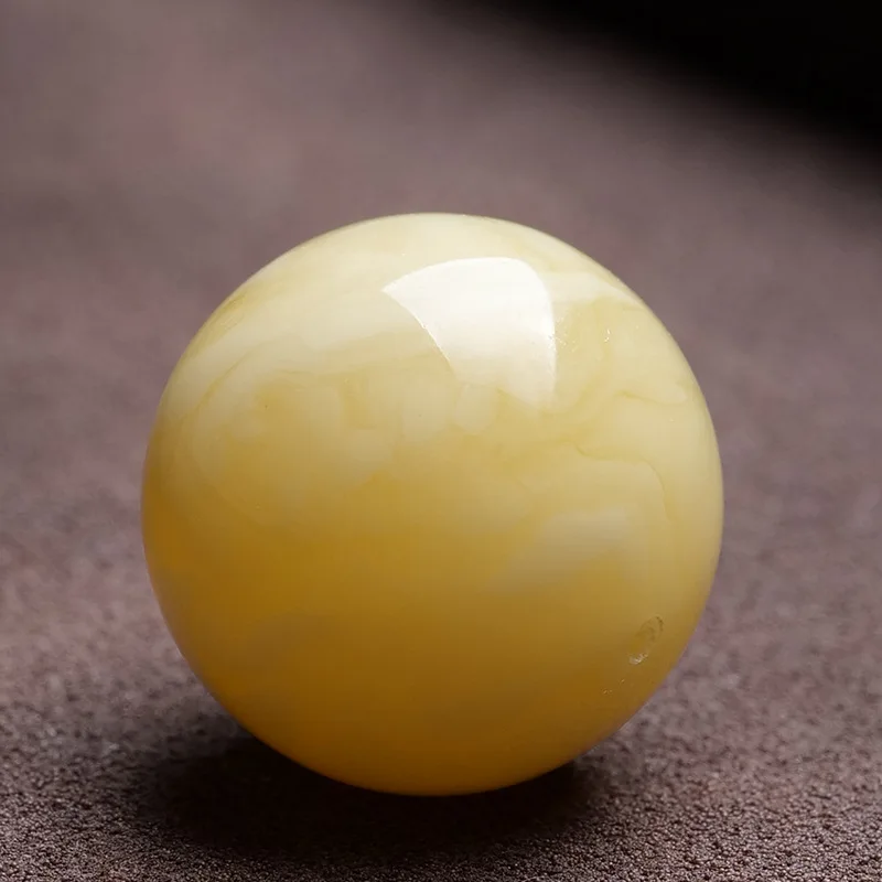 Натуральные российские янтарные бусины 12-14 мм, коллекционный класс, цвет «куриное масло», одиночные круглые бусины для браслета, приносящие удачу