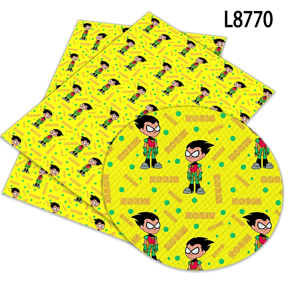 

Hot Selling 30*22cm Faux Leather Cartoon Print Pattern Vinyl Cross Grain for DIY Hair Bow Jewelry Earring Craft Making