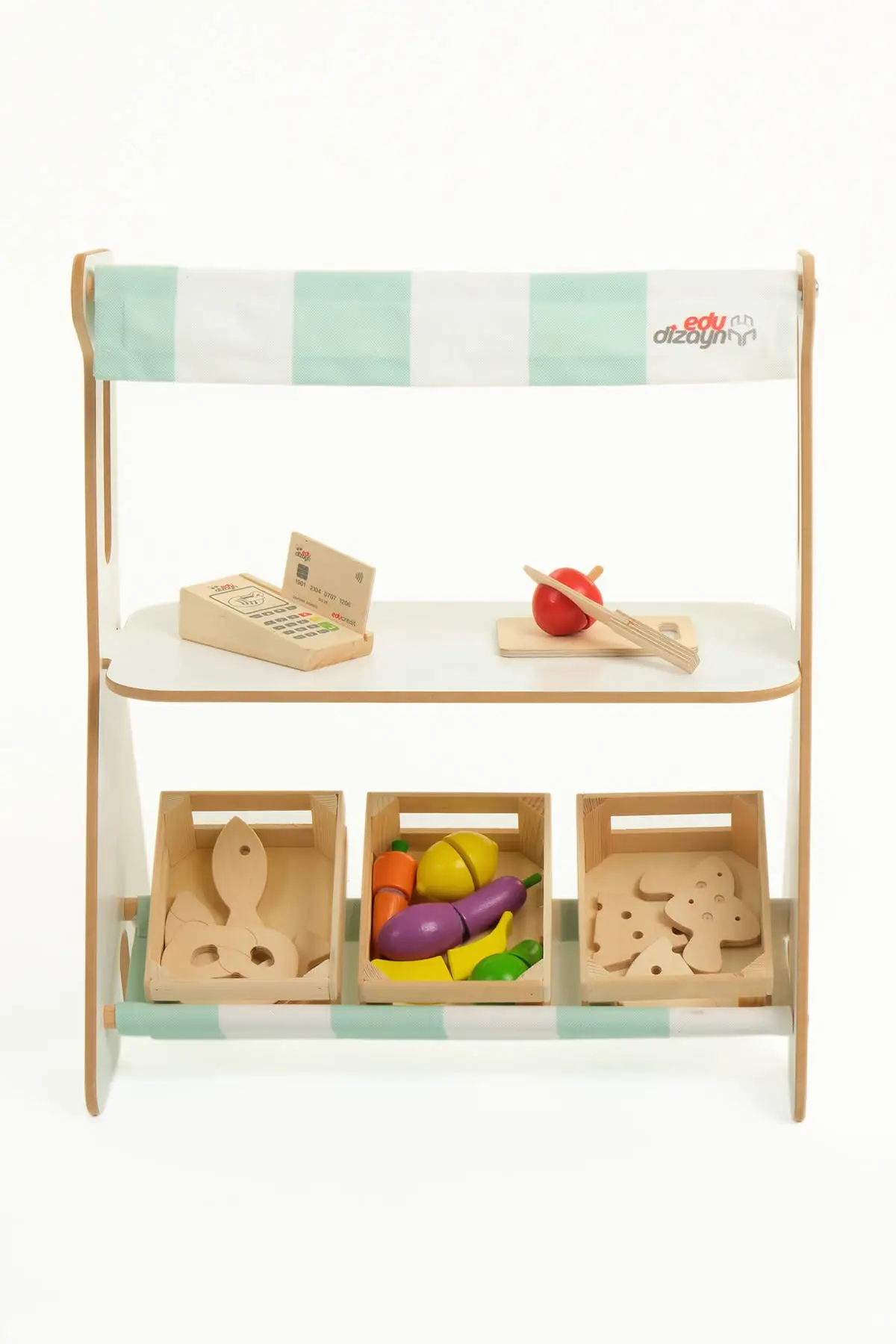 Mia mercearia de madeira e mesa de loja