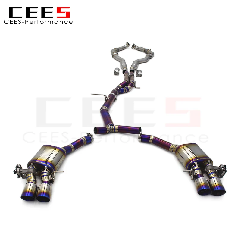 CEES Performance-silenciador Valvetronic de titanio, tubos de Escape para Audi S4/S5 B9 3,0 T 2019-2023, Escape de afinación de Catback completo