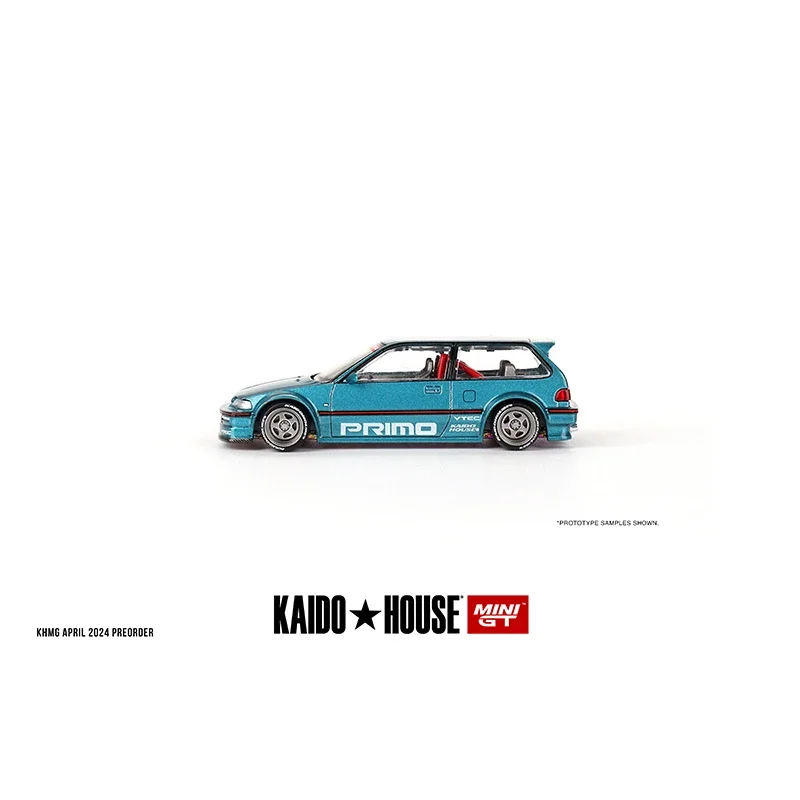 MINIGT KHMG126 1:64 CIVIC EF9 V1 เปิดHood Diecast DioramaรถKaido House