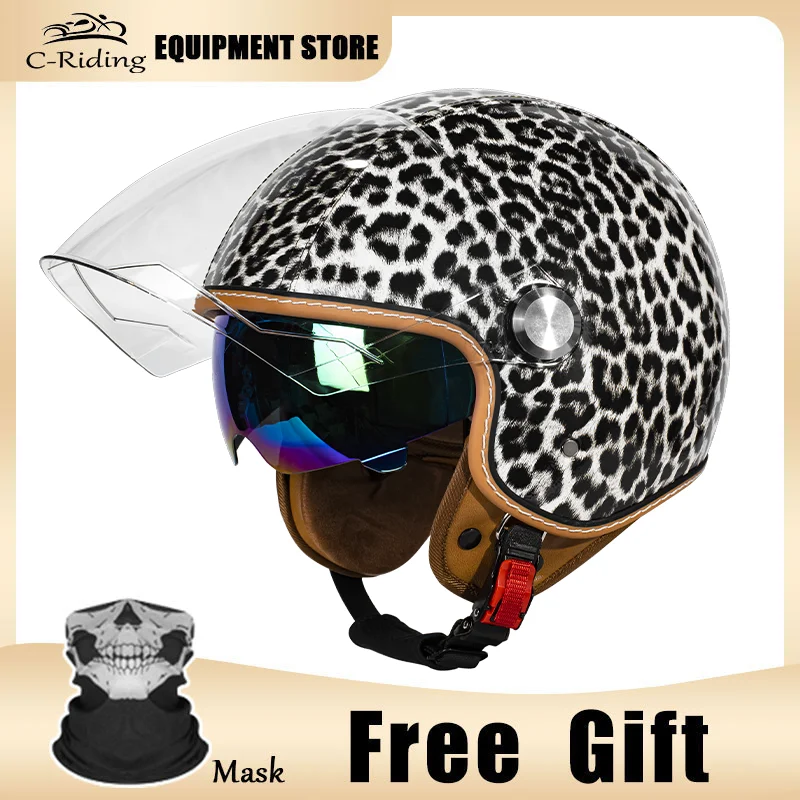 

Мотоциклетный шлем с двойным козырьком 3/4 и открытым лицом ECE DOT с внутренним солнцезащитным козырьком и внешним прозрачным экраном для удобной езды