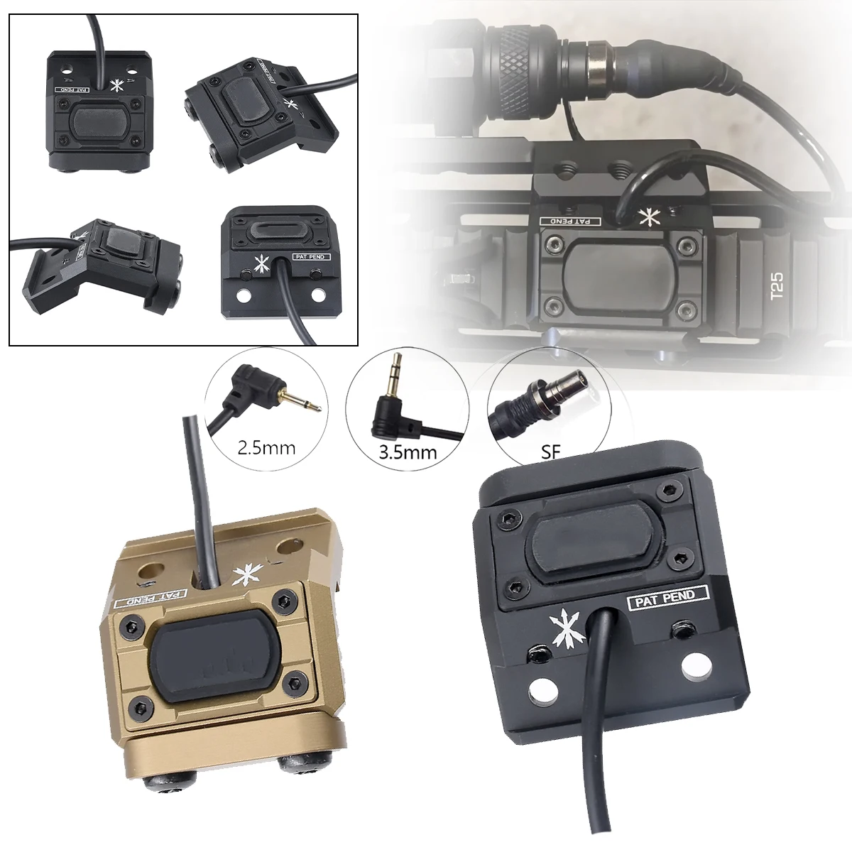 

Тактический UNITY Mod кнопочный переключатель давления 2,5 3,5 SF Plug Airsoft Мощный винтовочный пистолет Scout Light Surefire M600 M300 PEQ15