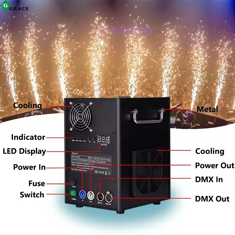 Grace Dj Event 750w Cold Spark Machine Club Wedding Cold Fireworks Sparklers Machine