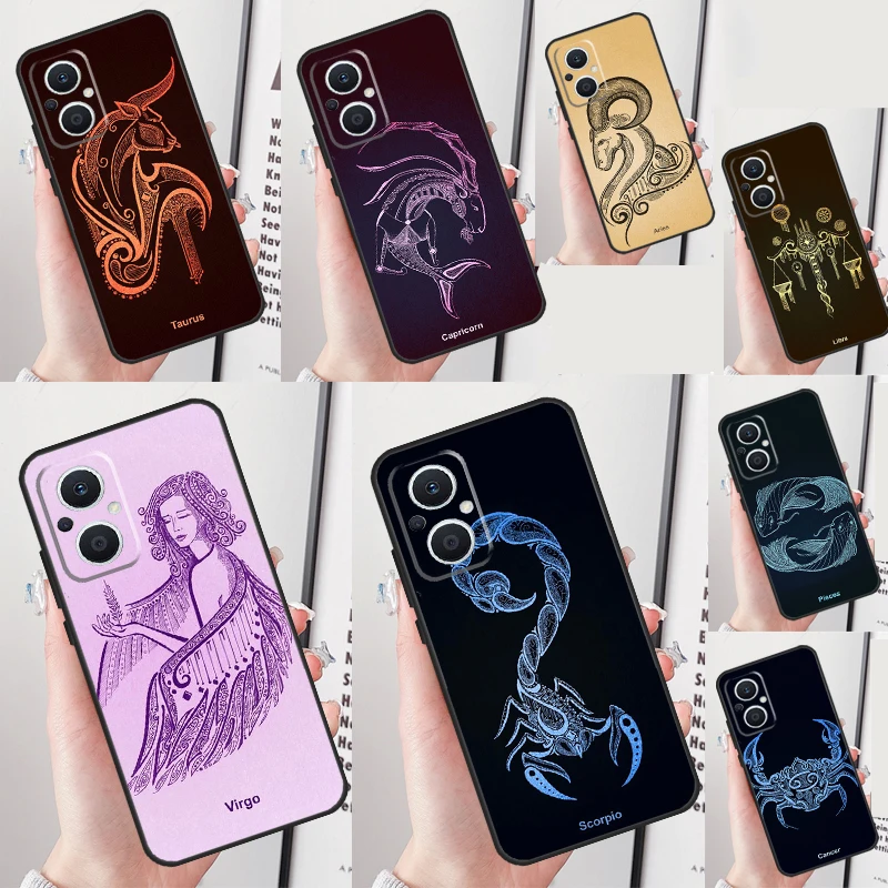 Zodiac Sign Case For OPPO Reno 8 Lite 4 5 6 7 Reno 10 Pro 8T 4Z 5Z Find X2 X3 Lite Neo X6 X5 Pro Cover