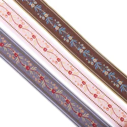 New Countryside Style Woven Ribbon, Ethnic Floral Trim with Flower Embroidery, DIY Decorative Clothing Accessories