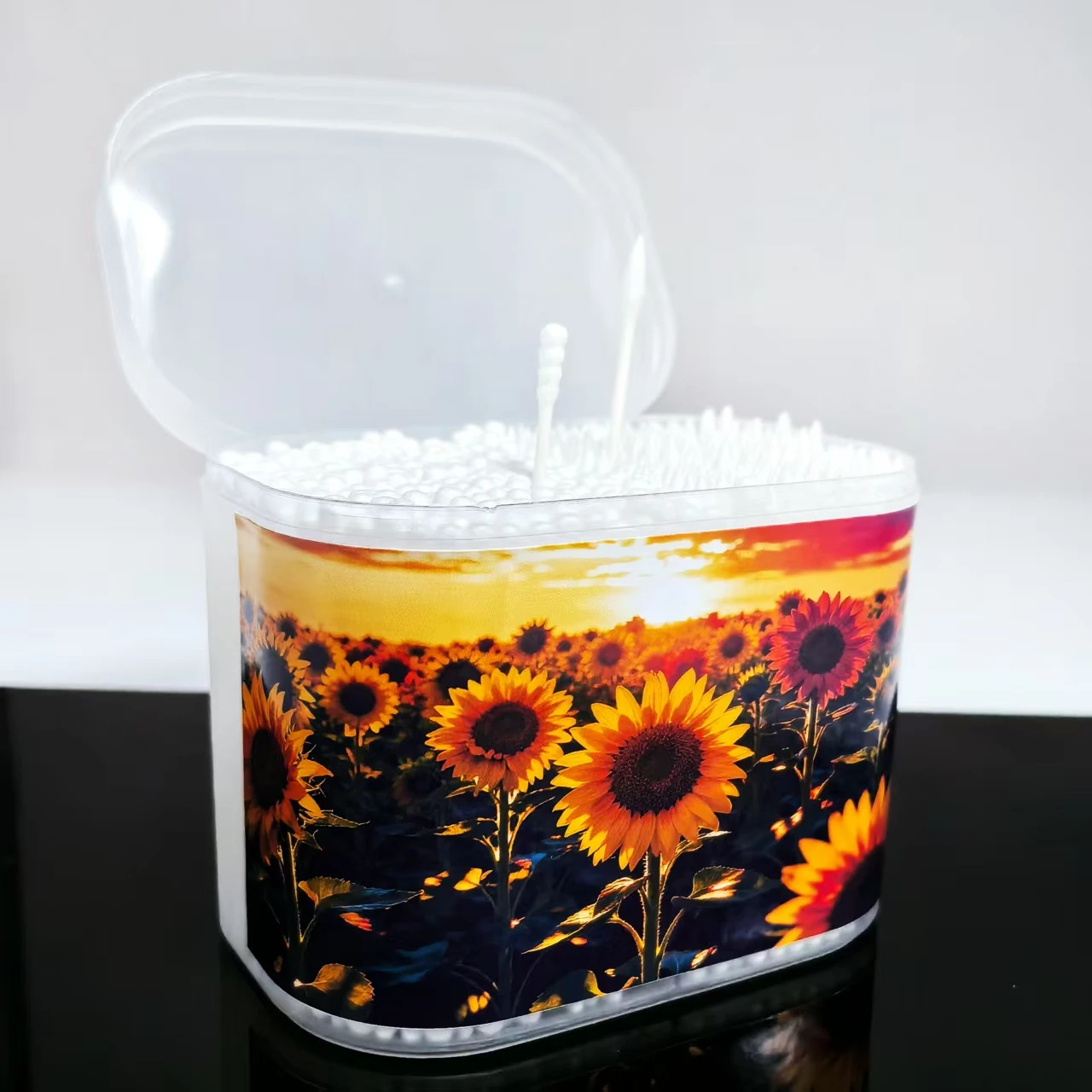 600 قطعة من مسحات القطن المزدوجة الأطراف بنمط عباد الشمس، "مولد نحو الشمس" تحت عنوان مسحات قطنية ذات عمود نحيف مزدوج الأطراف