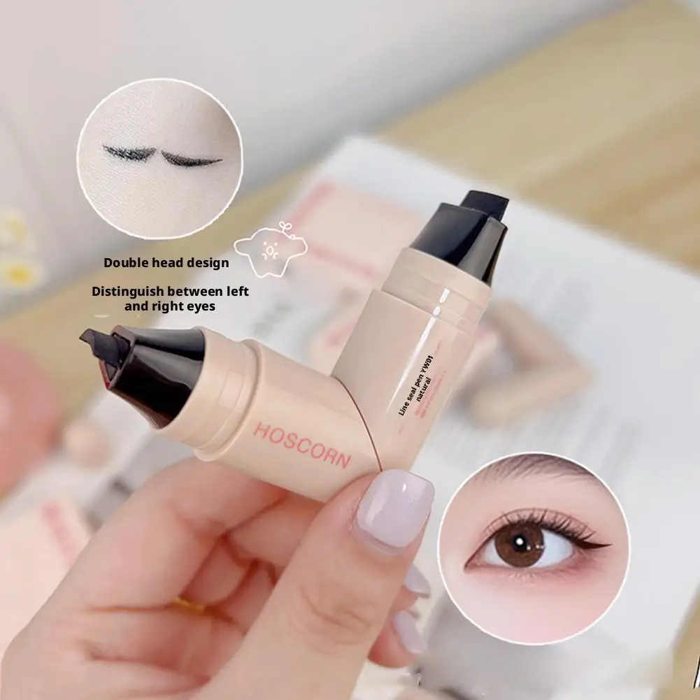 Black Brown Integrated Eyeliner Stamp Precise Outline Signet Eye Liner Extension Stamps Liquid Eyeliner Pen Waterproof Lasting