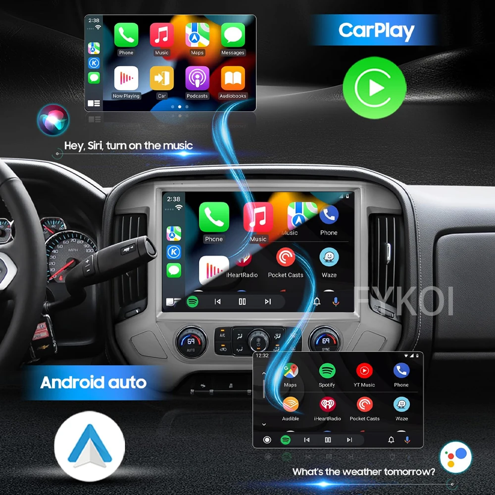 أندرويد 15 13.3 بوصة لسيارة شيفروليه سيلفرادو جي إم سي سييرا 2014-2018 شاشة كاربلاي راديو سيارة ستيريو مشغل وسائط متعددة بلوتوث نظام تحديد المواقع العالمي (GPS) #2