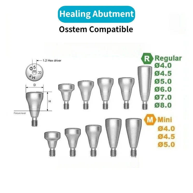 Dental Dentistry Osstem Compatible Healing Abutment Dental Implant Accessories Osstem Healing Abutment Healing Cap