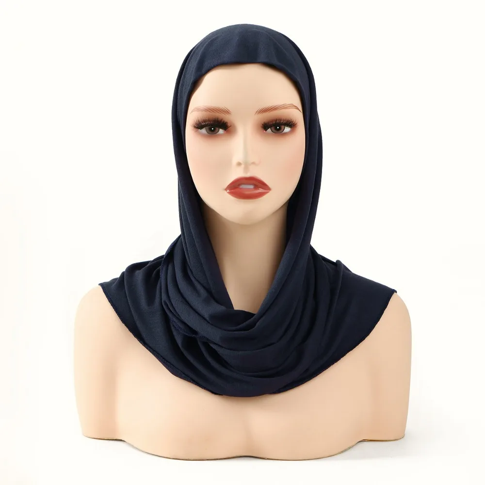 

Классический модальный хиджаб из хлопка стрейч, однотонный, дышащий, с завязками на шее, для женщин