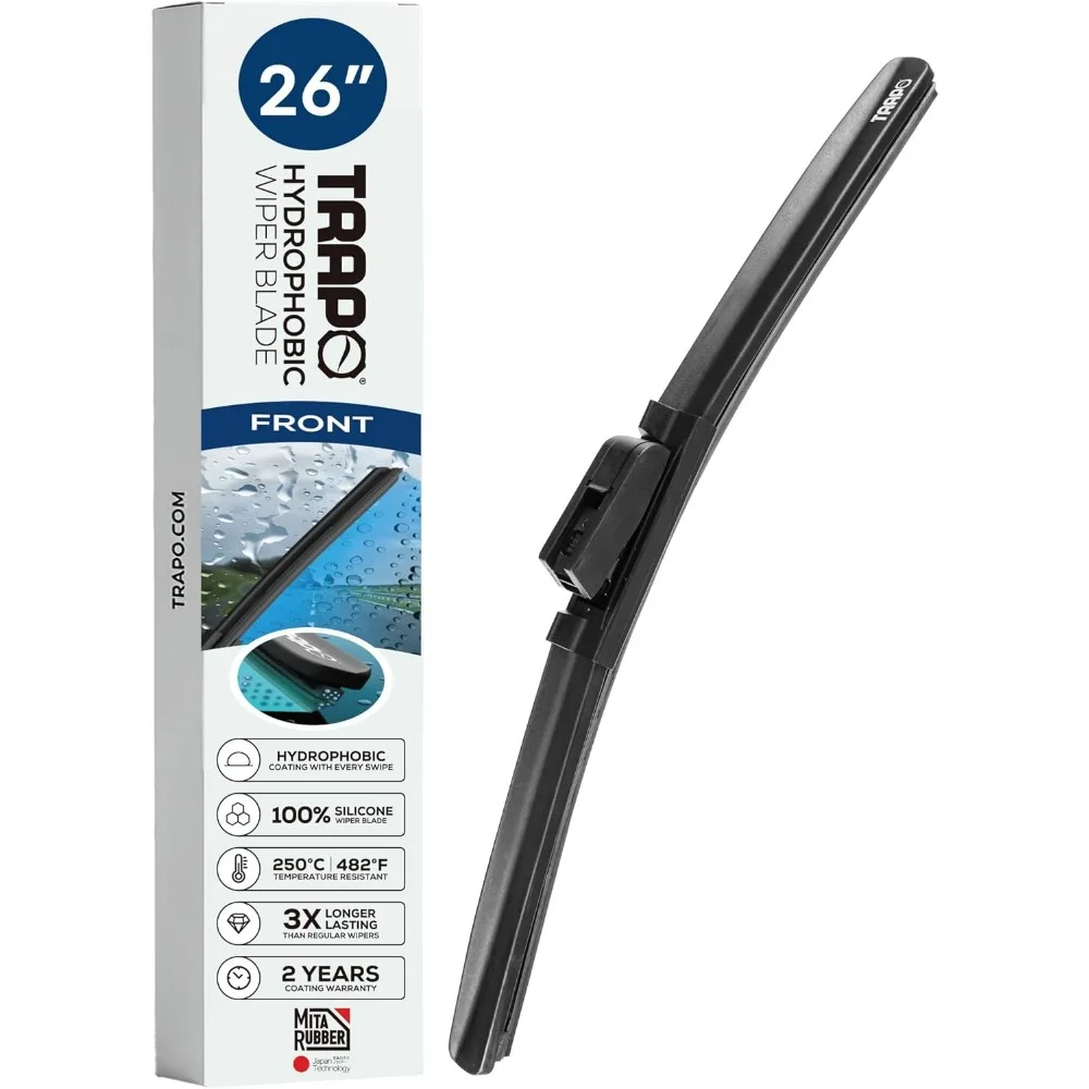 

26 Inch Hydrophobic Windshield Wiper Blade Universal Fit Durable Silicone Water Repellent Easy Install