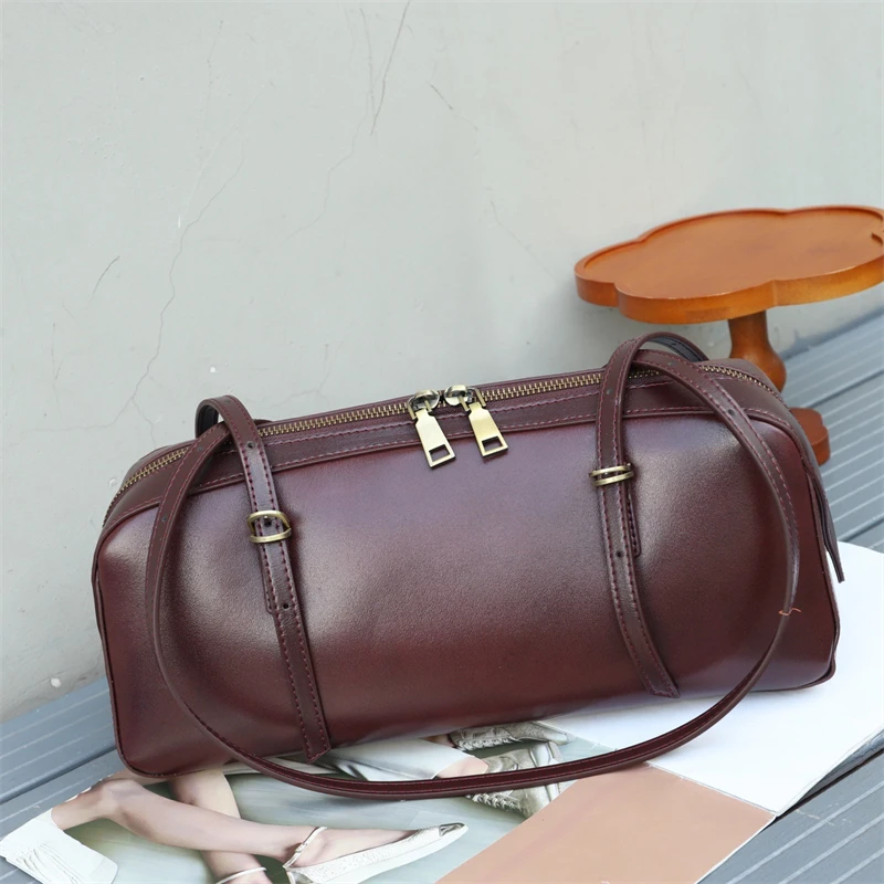 

Hifashion сумки на плечо из натуральной яловой кожи для женщин, новинка 2025, роскошные дизайнерские корейские сумки-тоут для боулинга, женские сумки