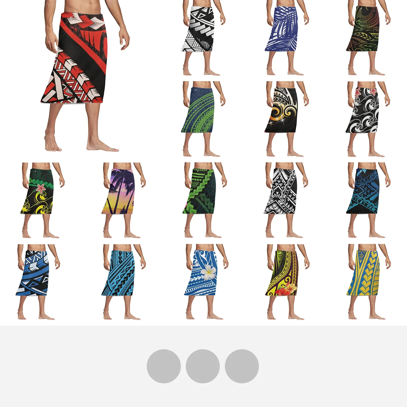 Polynesian Tribal Fijian Totem Tattoo Fiji Prints New Summer Men Vintage Casual Skirt Fashion Loose Irregular Printing Beach