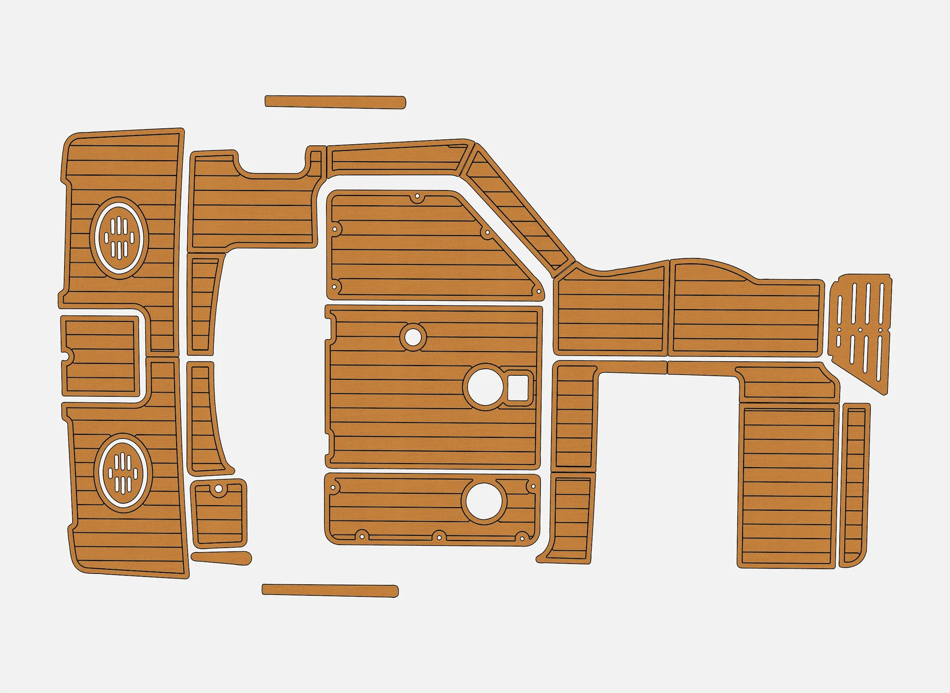 

Нескользящий коврик из морского искусственного тикового EVA -2001-2008 Samoprzylepna коврик Monterey 302 Cruiser 1/4 дюйма (6 мм) для кокбины и палубы