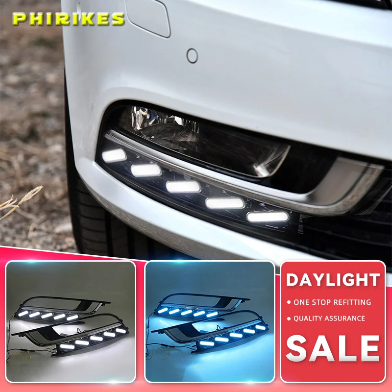 

2PCS Car light For VW PASSAT CC 2014-2018 LED DRL Daytime running lights with fog lamp cover