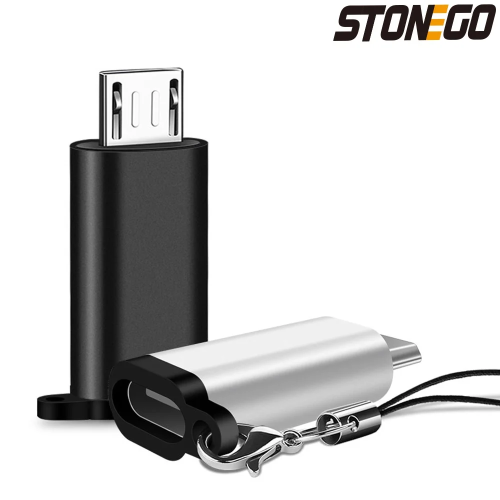 STONEGO Type C to Micro USB Adapter, Type C Female to Micro USB Male Convert Connector Support Charge Data Sync Compatible with