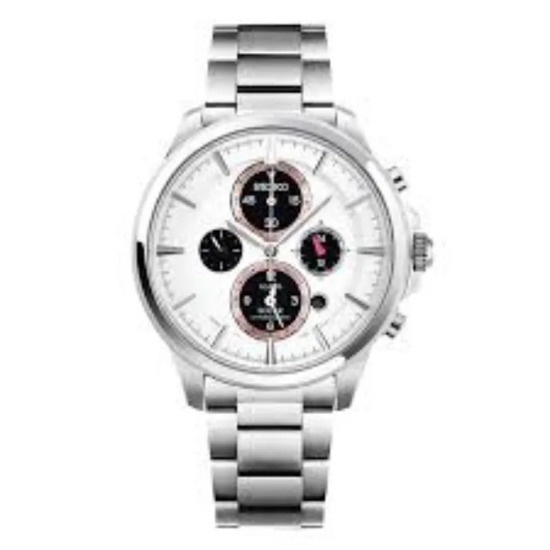 SEIKO Original Men Watch 40mm SSC033J1 Solar Series Simple Business Men\'s Watch Large Second Hand Timing Birthday Gift