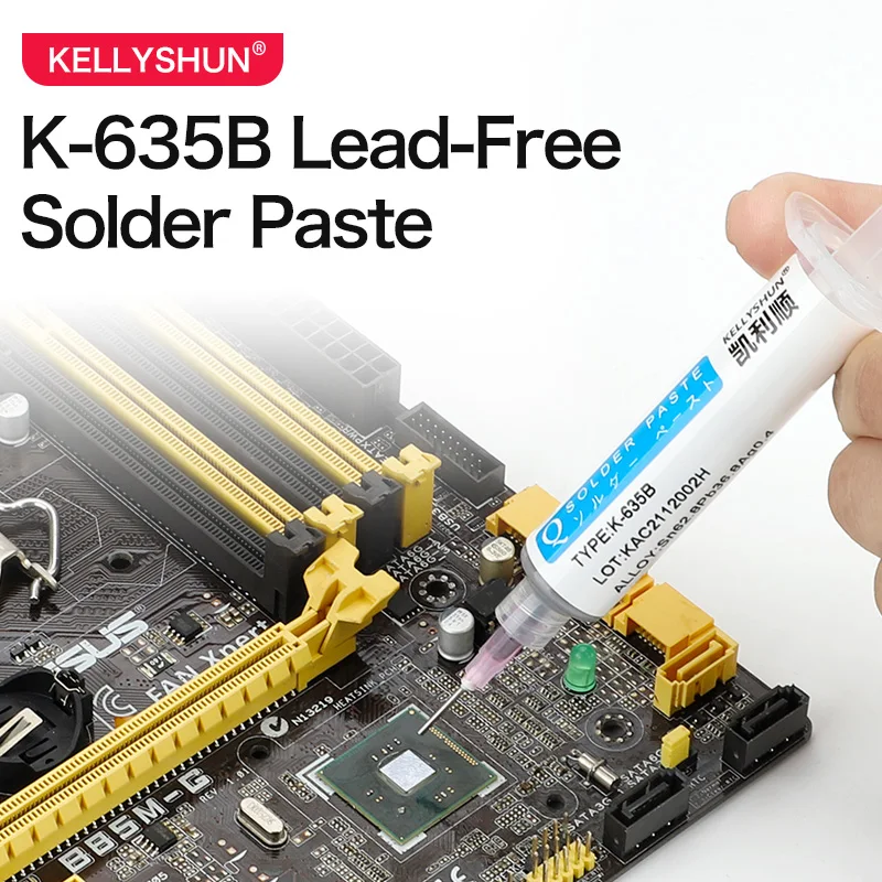 

KELLYSHUN Lead-Containing 183°Silver-Bearing Solder Paste For Syringe Soldering, Applied In Smt (Surface Mount Technology) Chip