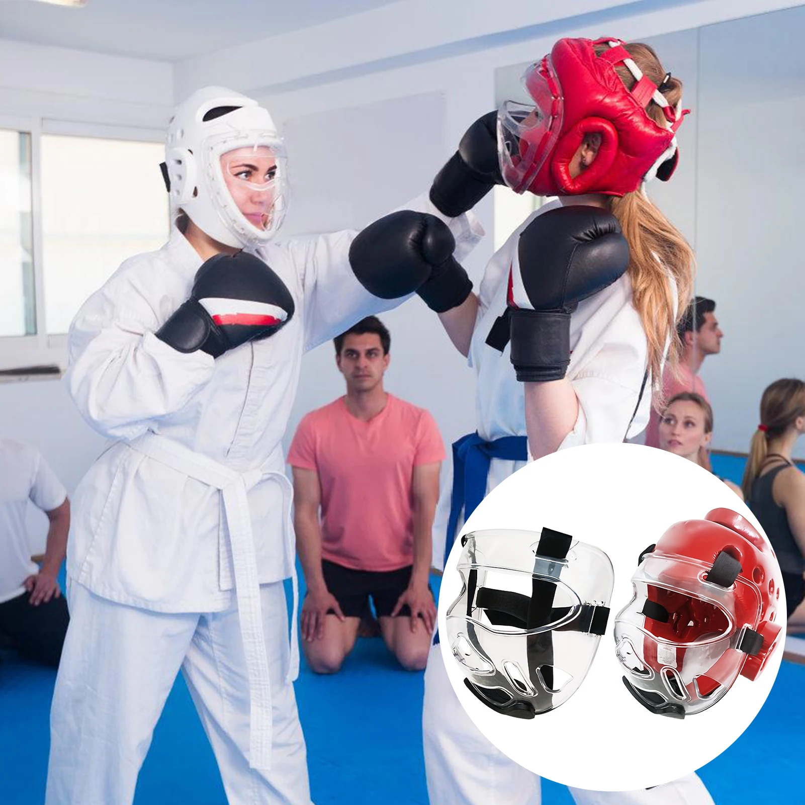 

Taekwondo Face Shield Helmet Cover Protective Removable Head Cover for Taekwondo Fighting Karate