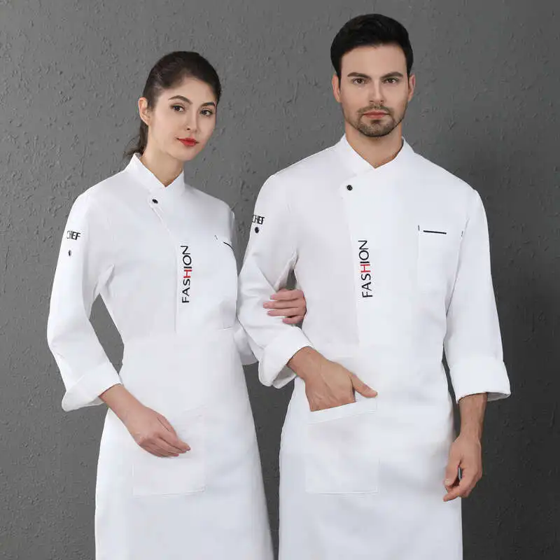 

Lightning Delivery Fashion Long Sleeve Chef's Clothing Top Hotel Restaurant Embroidered Moisture Absorbing Breathable Uniform