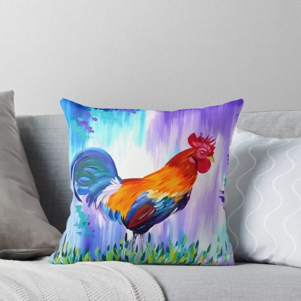

Rooster with Abstract Colours Throw Pillow Custom Cushion Photo Sofa Cushion Cover home decor items Room decorating items pillow