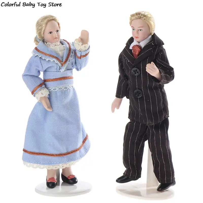 1:12 Dollhouse Miniature Doll People Model Victorian Doll Girl Dress Doll British Style Uniform Boy Doll Beautiful Girl Boy Doll