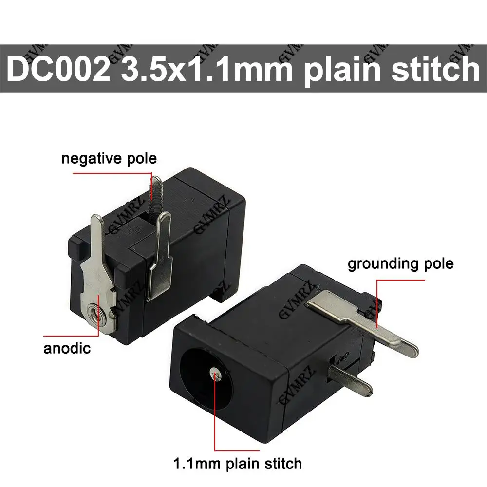 10PCS DC-002 3.5*1.3 MM Male DC Plug/DC Power Jack Female Charging Socket 3.5x1.1 mm Connector Mini DC Socket Female 3.5x1.3