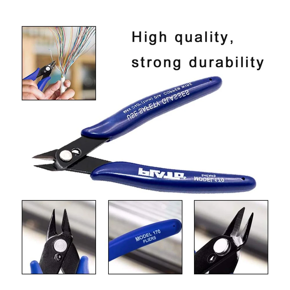 170 Blue Flush Cutter Mini Diagonal Cutting Pliers Side Cutter Nippers Wire 3D Printer PLA ABS TPU PETG Filament Cutter