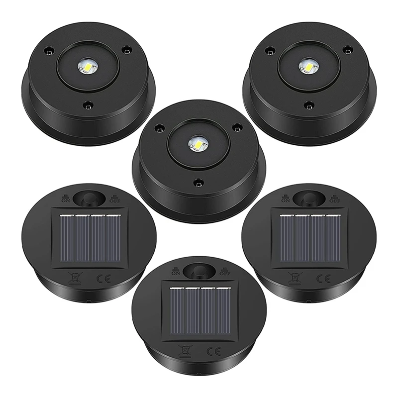 A013 6 Pcs Solar Lights Replacement Top 7 Lumens Solar Lantern Parts LED Solar Panel Lantern Lid Lights for Outdoor Hanging