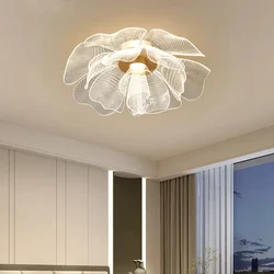 Simple Luxurious LED Ceiling Light Flower Design Acrylic Lamp Study Bedroom Entrance Hallway Light Interior Gold Luxury Lighting