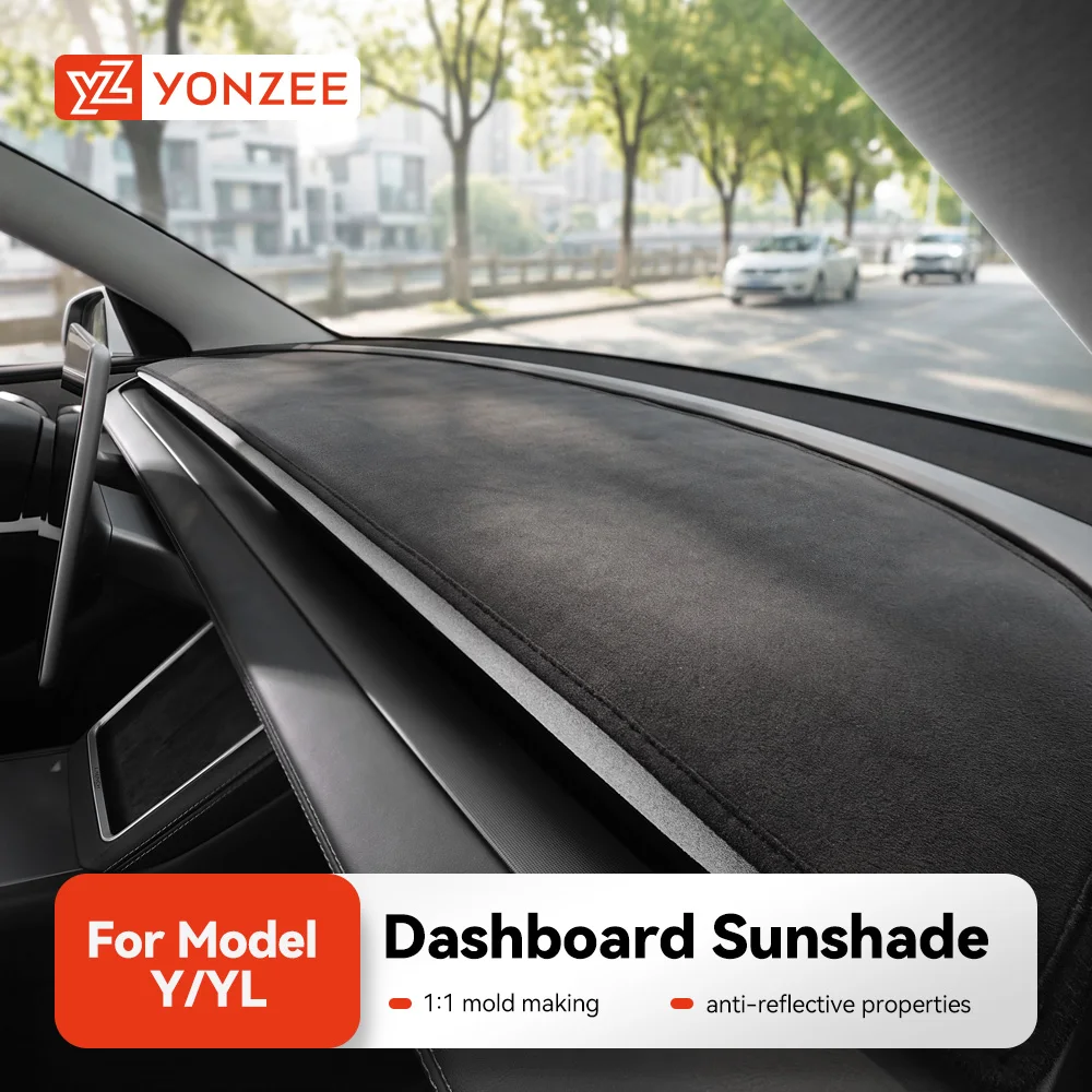 YZ For Tesla Model Y/YL 2025-2026 Juniper Dashboard flannel Full enclosure Cover Pad Sunshade Protector Anti-UV DashMat Non-slip